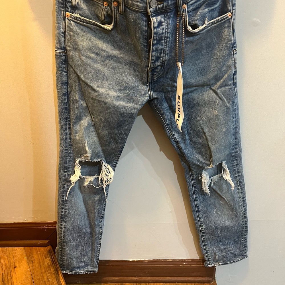 Purple Men's Slim Fit Blue Jeans - Picture 3 of 3